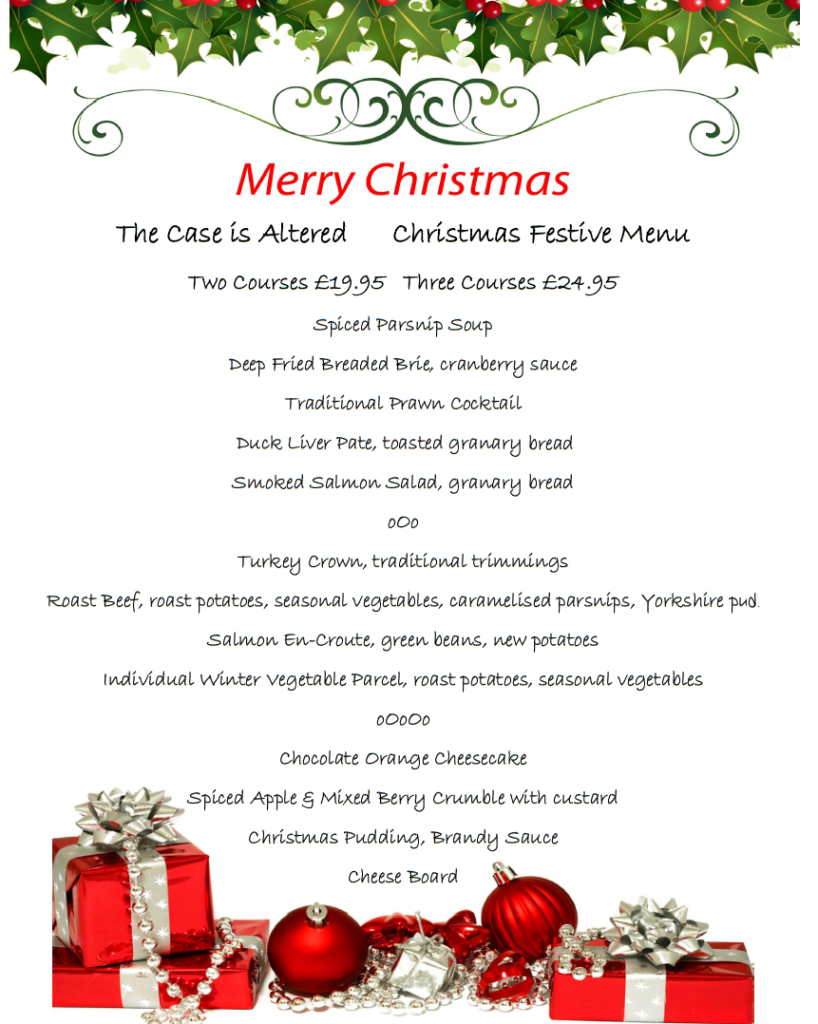 Christmas menu