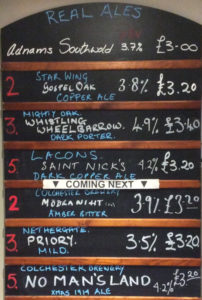 Beer Menu on Fri 14th December 2018