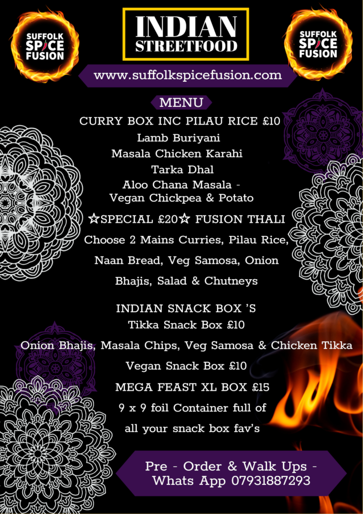 Suffolk Spice Fusion Menu