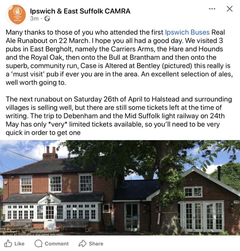 CAMRA's Facebook Post